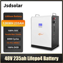 Jsdsolar 6000 Cycles LiFePO4 Battery Pack 48V 235AH 51.2V 12Kwh LFP Lithium Ion Battery for Solar Home Energy Storage Free Tax