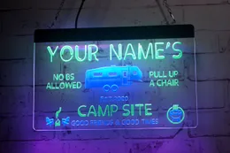 LX1281 LED Strip Lights Sign Your Names Camp Site No Bs Allowed Pull up a Chair 3D Engraving Dual Color Free Design Wholesale Retail