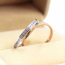 Band Rings 2mm Thin Stackable Ring Stainless Steel Half Eternity Band Pave CZ Wedding Ring for Women Girl Size 5-10 G230327