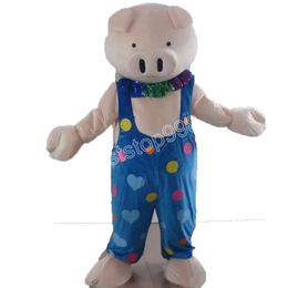 New Little Piglet Pig Mascot Costumes Christmas Fancy Party Dress Cartoon Character Outfit Suit Adults Size Carnival Easter Advertising