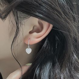 Hoop Earrings PANJBJ Love Heart Crystal Drop For Women Long Tassel Rhinestone Dangle Jewelry