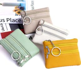 Wallets Fashion Leather Women Wallet Clutch Portable Zipper Female Short Small Coin Purse Brand New Design Soft Mini Card Cash Holder G230327