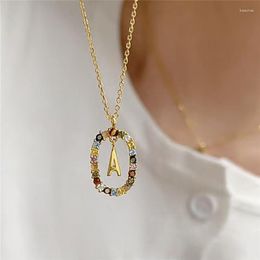 Pendant Necklaces Trendy 26 A-Z Letter M Initial Alphabet Long Chain Necklace For Women Girls Say My Name Jewellery Gift Dz476