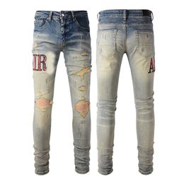 Men's Distressed Ripped Skinny Jeans Mens Jeans Slim Motorcycle Moto Biker Causal Mens Denim Pants Hip Hop Men Jean28-40