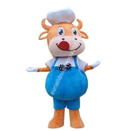 Hot Sales Cute Cattle Mascot Costume Top Cartoon Anime theme character Carnival Unisex Adults Size Christmas Birthday Party Outdoor Outfit Suit