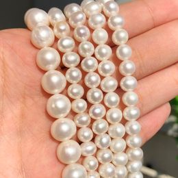 Other Natural AAA Round White Freshwater Pearls Beads Raw Real Genuine Loose Pearl Beads for Jewelry Making DIY Handmade Bracelets 15' 230325