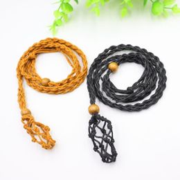 Pendant Necklaces Wax Rope DIY Necklace Cord Empty Stone Holder Net Bag Adjustable Making Accessories For Jewelry