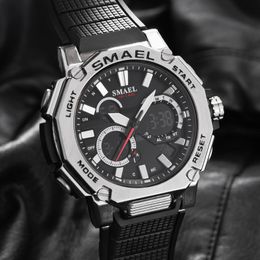 Wristwatches SMAEL Military Sports Mens Watches Top Dual Display Waterproof Digital Watch For Men Fashion LED Quartz Wristwa