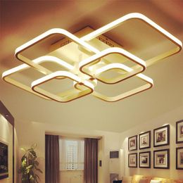 Ceiling Lights Nordic Acrylic Remote Cotrol Circel Rings LED AC85-265V Lamps For Bedroom Living Room Foyer Kitchen