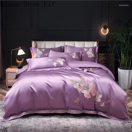 Bedding Sets 2023 Cotton Beauty Home Bedroom Set Embroidery Cover Flat Sheet Bed For Adult Edredom King Butterfly