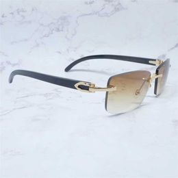Luxury Designer Fashion Sunglasses 20% Off Square Genuine Buffalo Horn Mens Sunglass Vintage Rimless Buffs Women Glasses