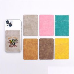 Sublimation Blanks Blank Pu Leather Card Holder With One Slot For Cell Phone Adhesive Stickon Id Credit Wa Dhwsi