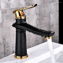 Bathroom Sink Faucets BAKALA Faucet Basin Mixer Black White Tap Brass European Style Single Handle And Cold Water Taps