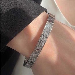 Designer bracelet love bracelet Sterling Silver Italian High Quality Full Set Bracelet Female INS Small Design Luxury Exquisite and Fashionable