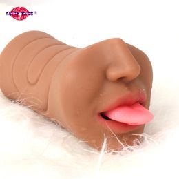 Masturbators Oral Sex Toys Artificial Vagina Real Pussy Rubber Male Masturbator Face Blowjob Masturbation Soft Stick Realistic Vagina For Men 230327