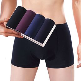 Underpants 4pcs/ pack Men Underwear Boxer Cotton Man Under wear Breathable Solid Boxershorts Men Boxers Underpants boxer 230327