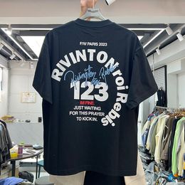 Summer Black Tees T Shirts Mens Oversize Shirt Suprior Hip Hop Printed US Size Tshirts Real Pics 23SS