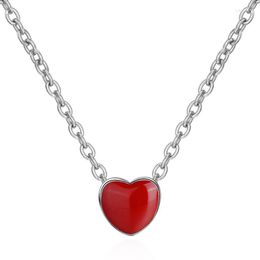 Pendant Necklaces Korean Style Red Heart Pendants For Party Birthday Gift Women Chain Accessory