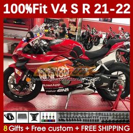 Motorcycle black stock Fairings For DUCATI Street Fighter Panigale V 4 V4 S R V4S V4R 2018-2022 Bodywork 167No.23 V4-S V4-R 21 22 V-4S V-4R 2021 2022 Injection Moulding Body red
