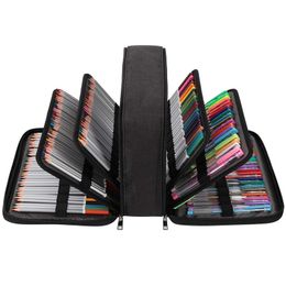 Pencil Bags 300 Pcs Pencil Case Coloured Gel Pens Holder Organiser High Capacity Pencil Bag with Multilayer Compartments 230327