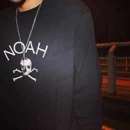 Men's Hoodies Sweatshirts NOAH Pirate Skull Head Round Neck Long Sleeve Sweater Fashion Loose Shirt Men and Women Couple Spring and Autumn Style T230327