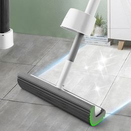Mops Sponge Mop for Floor Cleaning Soft PU Mop Head Wet Dry Squeeze Roller Mop Easy Clean Heavy Dust and Pet Hair 230327