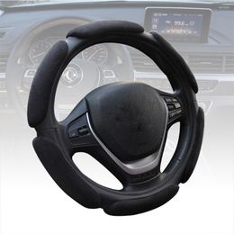 Steering Wheel Covers Soft Elastic 38MM Black Anti-slip Car Cover Suede Fabric Sleeve Protector For