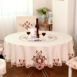 Table Cloth European Embroidery Round Tablecloth 220 Peony Flower Dinning Tea Cover Christmas Home Tablecloths