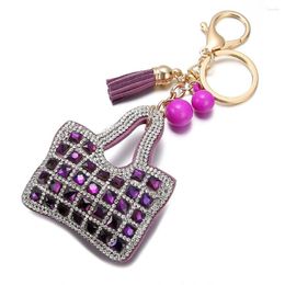 Keychains Lucky Bag Crystal Rhinestone Keyrings Key Chains Holder Purse For Car Christmas Gift Jewellery Llaveros