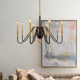 Pendant Lamps Copper Chandelier Art Post-modern Living Room Dining Bedroom Color Candle