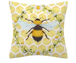 All-match Bee Pillow Cover American Country Home Decorative Back Cushion Cover Sofa Cushion Cover Car Cushion Cover Pillow Case
