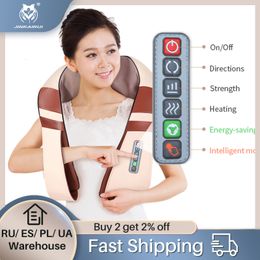 Massaging Neck Pillowws JinKaiRui Drop Neck Massager Electric Shiatsu Whole Body Infrared Car Home Gift Health Care Fast No information 230327