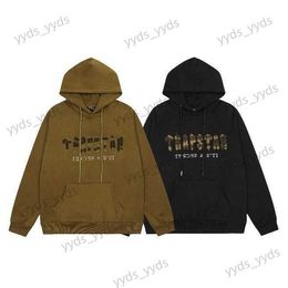 Men's Hoodies Sweatshirts TRAPSTAR Coffee Embroidered Letter Plush Sweater Men's Loose Pullover Fashion Thickened Casual Hoodie T230327