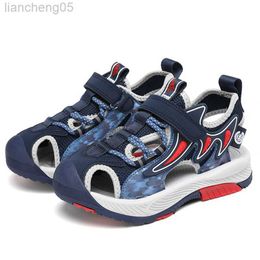 Sandals New Boys Sandals 2022 Summer Children Shoes 5-12 Years Kids Shoes Outdoor Beach Running Sports Boys Sandals Size 26-37 W0327