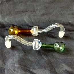 Hookahs Mushroom long curved pan Wholesale Glass bongs Oil Burner Glass Water Pipes Oil Rigs