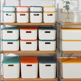 Storage Boxes Bins Desk Sundries Storage Box with Lid Wardrobe Clothes Drawer Plastic Storage Basket Container Organizer for Cosmetics Small Things P230324