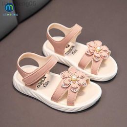 Sandals Girls Sandals Flowers Sweet Non-slip Soft Children's Beach Shoes Kids Summer Floral Sandals Princess Fashion Cute Miaoyoutong W0327