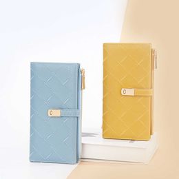 Wallets 2023 New Yellow Leather Wallet Women Long Purses Woman Big Capacity Zipper Purse Ladies Brand Coin Card Holder Wallets for Women G230327