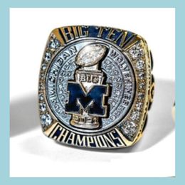 Cluster Rings 2021 Michigan Woerines Football Big Ten Team Championship Ring With Wooden Display Box Drop Delivery Jewelry Dhuwu