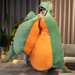 New Creative Dinosaur Sleeping Bag Plush Toy Giant Soft Dinosaur Shell Girl Kids Wearable Doll Clothes Pillow Nice Gift