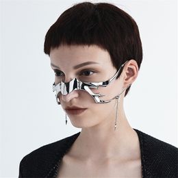 Party Masks Adjustable metal mechanical special-shaped fluid face decoration earrings for boys and girls party decoration 230327