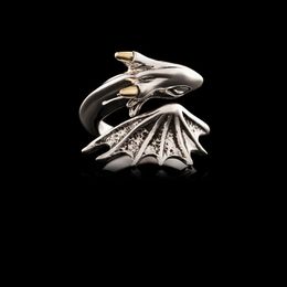 S3555 Fashion Jewellery Retro Flying Dragon Ring For Men Opening Adjustable Rings
