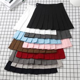 Skirts Skirt Black Womens High Waist Summer Clothes Vintage Korean Harajuku Red A Line Mini Eam School Pleated Short For Women 230327