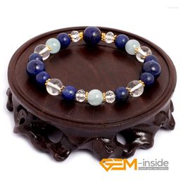 Charm Bracelets Natural Stone Bracelets( White Quartz Aquamarin E Lapis Lazuli ) For Women DIY Jewelry Bracelet Gift Love