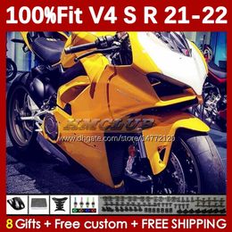 Motorcycle Fairings For DUCATI Street Fighter Panigale V 4 V4 S R V4S V4R 2018-2022 Bodywork 167No.10 yellow stock V4-S V4-R 21 22 V-4S V-4R 2021 2022 Injection Moulding Body