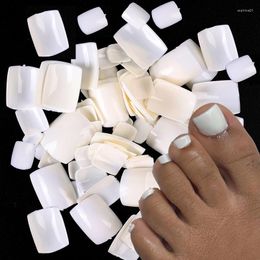 False Nails 100PCS Full Coverage Toenails Square Natural/Transparent/White Acrylic Fake Nail Tips Art Decorations Manicure Tools