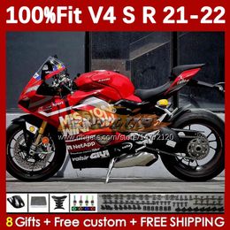 Motorcycle Fairings For DUCATI Street Fighter Panigale V 4 V4 S R V4S V4R 2018-2022 red stock blk Bodywork 167No.19 V4-S V4-R 21 22 V-4S V-4R 2021 2022 Injection Molding Body