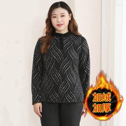 Women's Blouses Long Sleeve Fleece Liner Warm Winter Women Tops Stripped Print Casual Shirts Woman Outerwear Blusas Femme T20239
