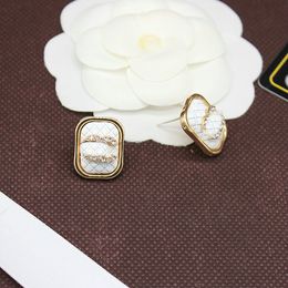Luxury Brand Designer Earrings Woman Earring Double Letter Jewellery women 18k Diamond Wedding Party Gifts