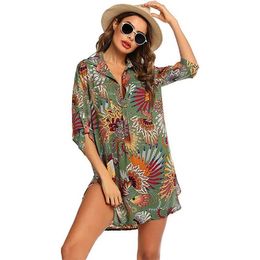 Women's Swimwear Swimsuit Beach Cover Up Bikini Summer Sexy Cool Breathable Quick Dry Sunscreen Dress Holiday Travel